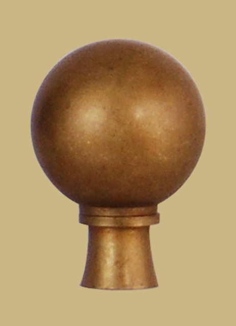 Large Burnished Brass Ball with Riser