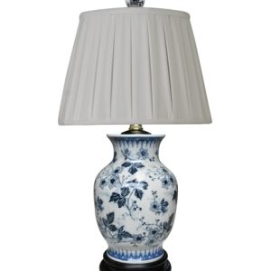 Blue White Crackle Leaf Lamp