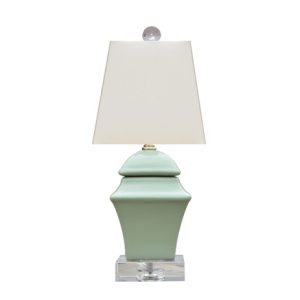 Small Jade Green Square Lamp