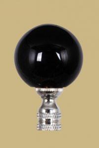 Black Glass Ball on Nickel Base